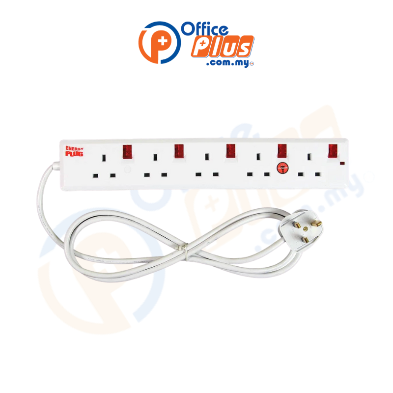 Energy Plug 2 Meter Extension Plug Extension Cord with 5 Outlets
