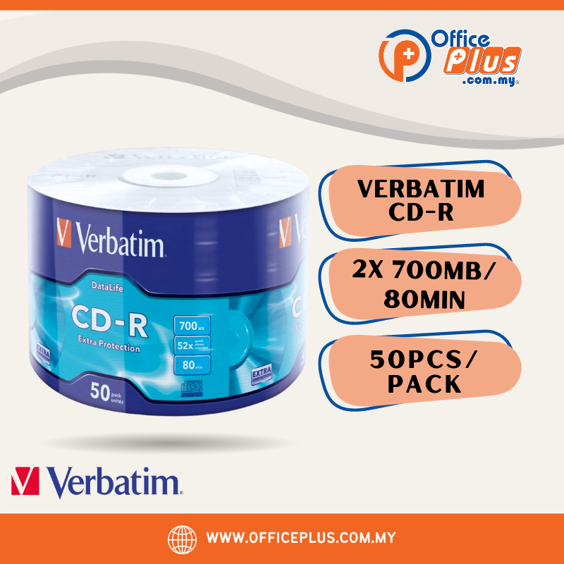 Verbatim CD-R 52X 80MIN 700MB 50PCS - OfficePlus