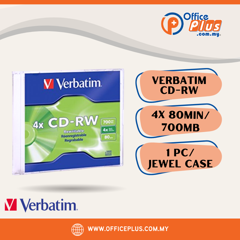 Verbatim CD-RW 4X 80MIN 700MB With Case