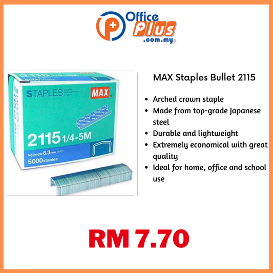 MAX Staples Bullet 2115 (1/4-5M) - OfficePlus