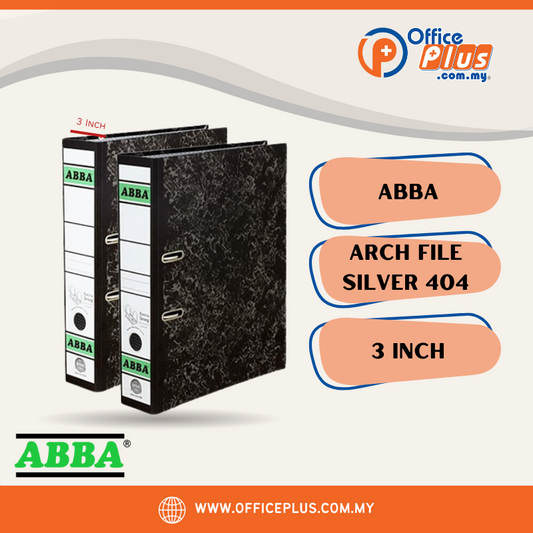 ABBA Lever Arch File 404 Silver 3" - OfficePlus