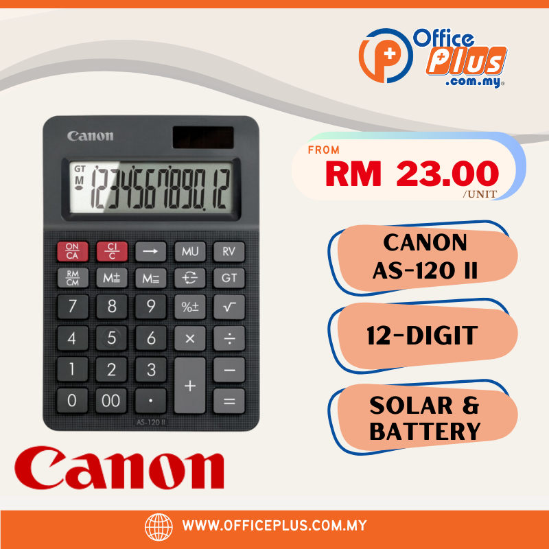Canon 12 Digit Calculator AS-120 II - OfficePlus