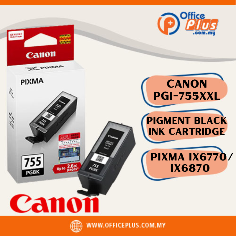 Canon Genuine Black Ink Tank PGI-755 XXL (37ml) - OfficePlus