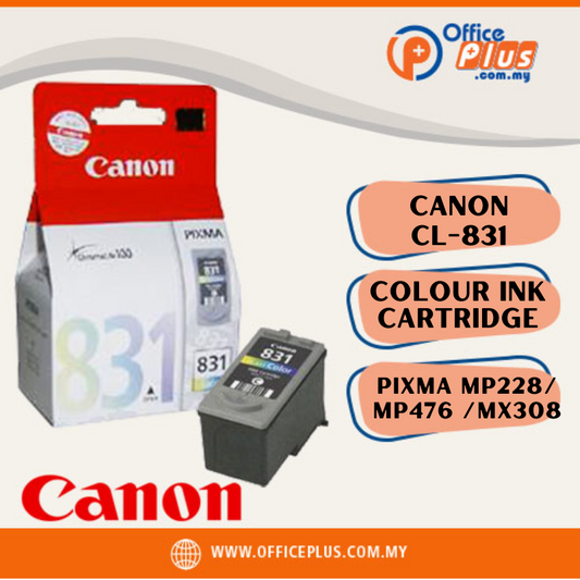 Canon Genuine Colour Ink Cartridge CL-831 (9ml) - OfficePlus