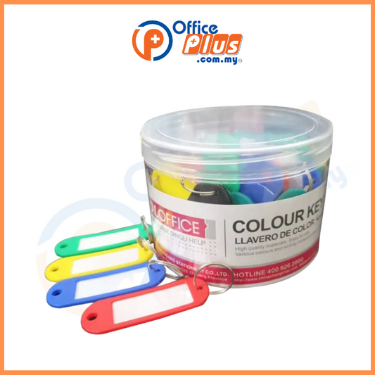 Coloured Plastic Key Tag 50’s - OfficePlus