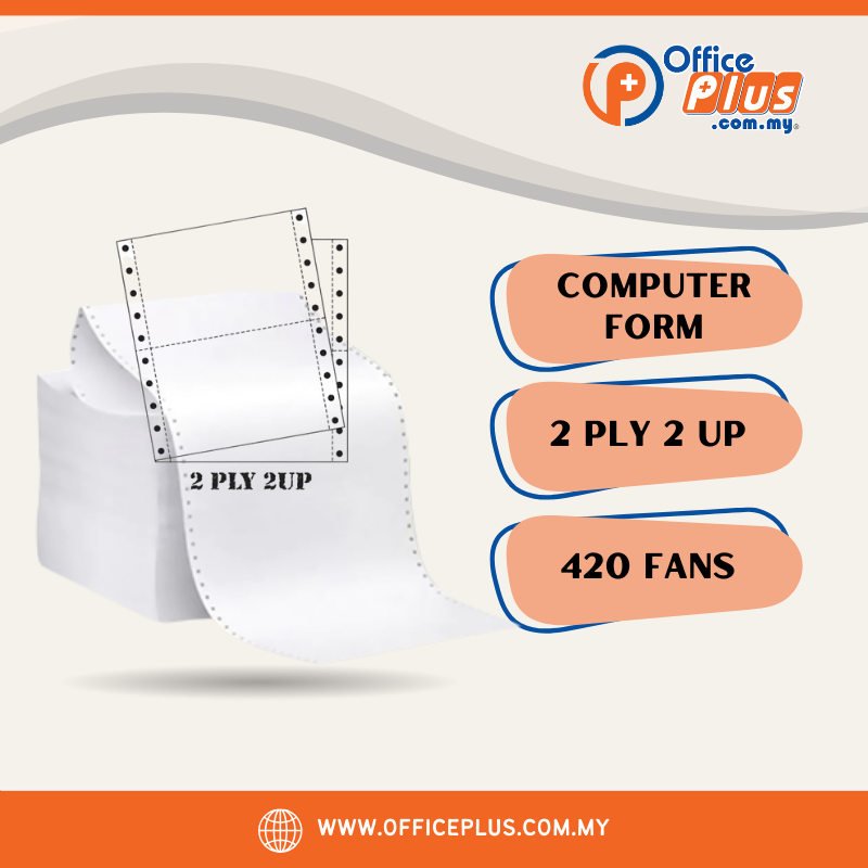 Computer Form 9.5"x11" (2 PLY 2UP) - 420 fans - OfficePlus