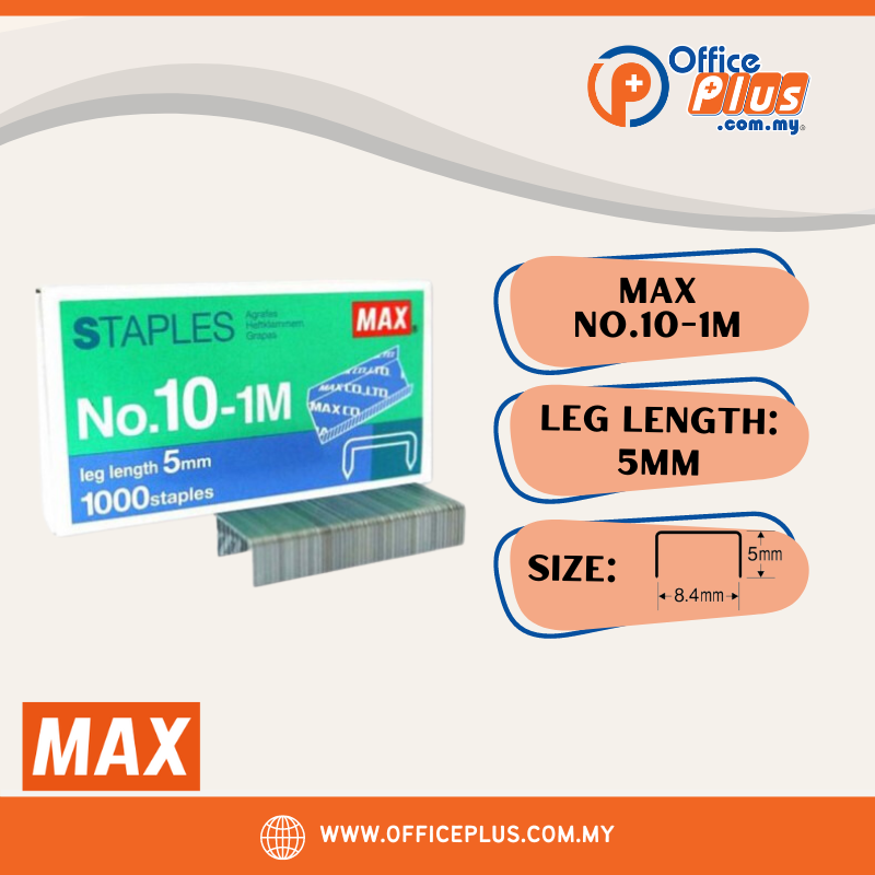 Max Staples Bullet No.10-1M | Dawai Kokot - OfficePlus