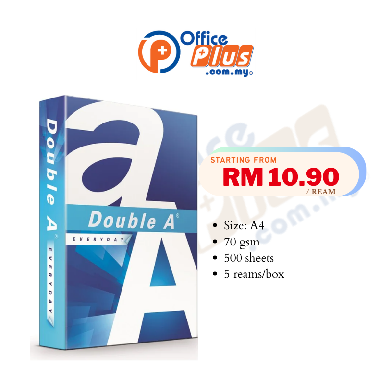 Double A A4 Copier Paper Everyday 70gsm 500 Sheets - OfficePlus