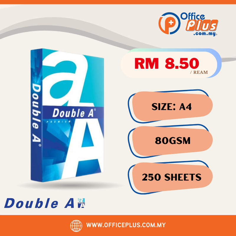 (PROMO) Double A A4 Copier Paper Premium 80gsm 250 Sheets - OfficePlus