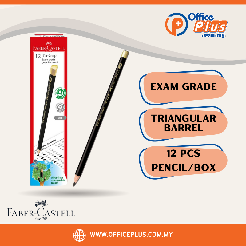 Faber Castell 2B Tri-Grip Pencil - 12 Pencil/Box - OfficePlus