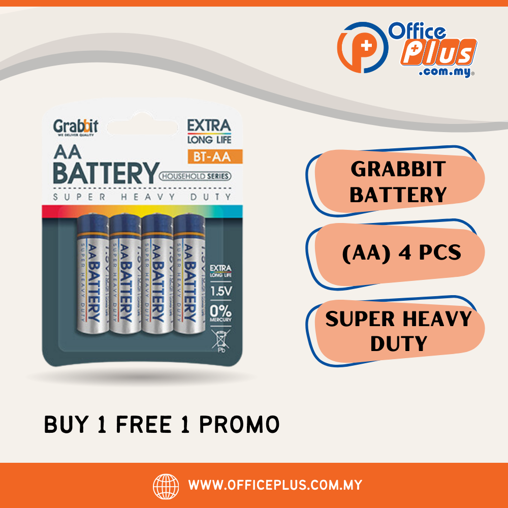 Grabbit Battery (Buy 1 Free 1 Promo) - OfficePlus