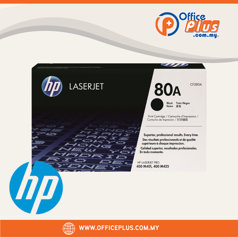 HP 80A Black Original LaserJet Toner Cartridge CF280A - OfficePlus