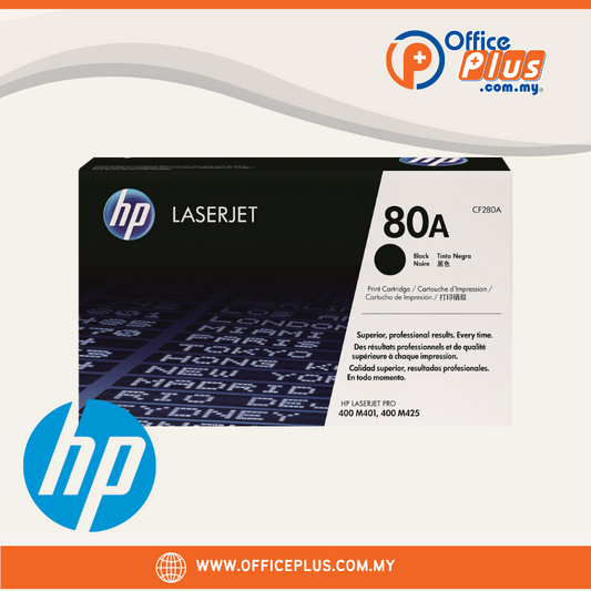 HP 80A Black Original LaserJet Toner Cartridge CF280A - OfficePlus