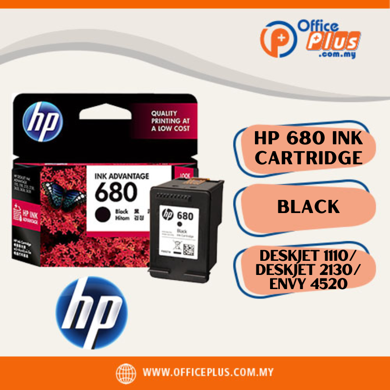 HP Original Ink Cartridge 680 (F6V27AA) - Black - OfficePlus