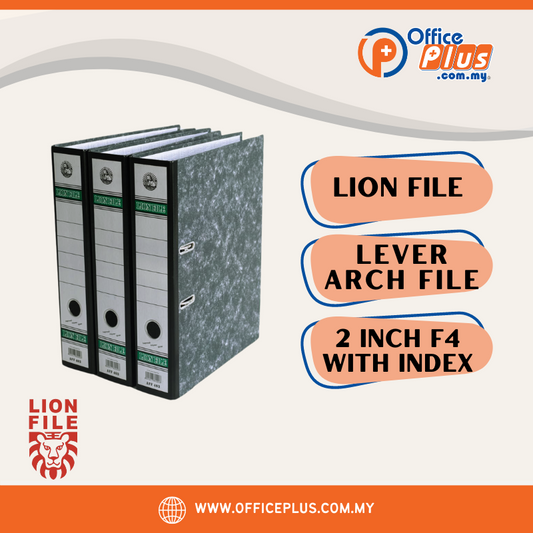 Lion File 2" Lever Arch File F4 EMJ 402 - OfficePlus