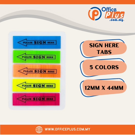 Sticky Sign Here Note Pad Flag - OfficePlus