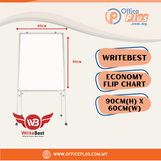 WriteBest Economy Magnetic Mobile Flip Chart 2' x 3' (EF23M) - OfficePlus