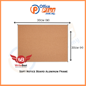 WriteBest Soft Notice Board Aluminum Frame 1' x 1' (SB11) - OfficePlus