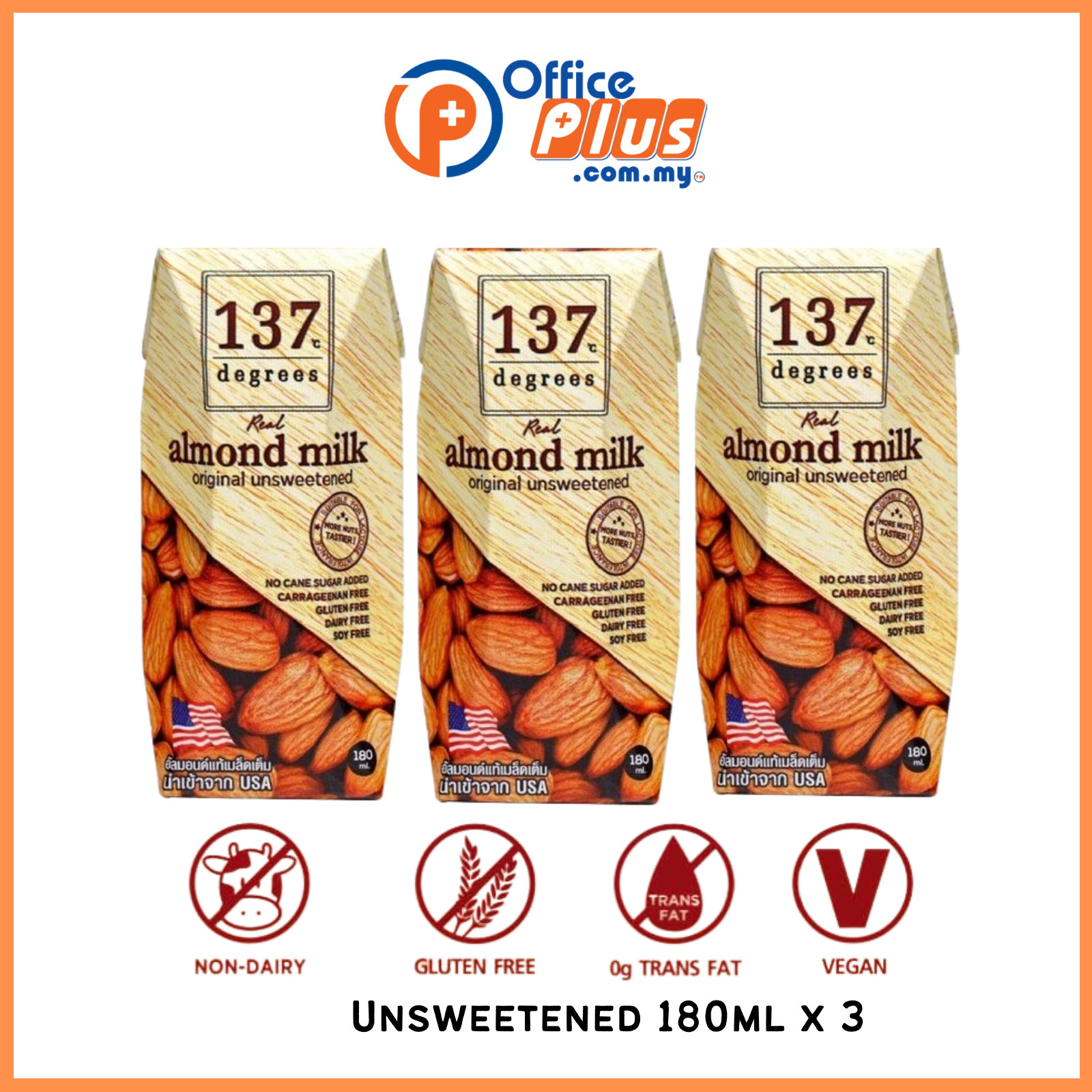 137 Degree Almond Milk 1 Liter Halal Certified - OfficePlus