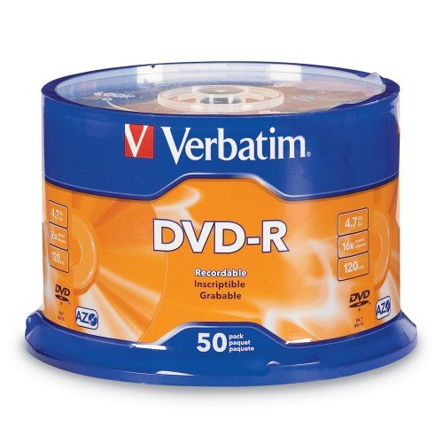 Verbatim DVD+R 16X 4.7GB 120MIN 50PCS - OfficePlus