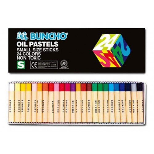 BUNCHO Oil Pastels Small Size Sticks – 24 Colors - OfficePlus