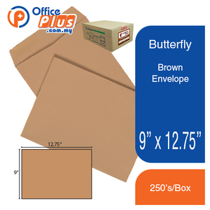 Butterfly Brown Envelope- 9″ x 12.75″ 250’S/BOX - OfficePlus