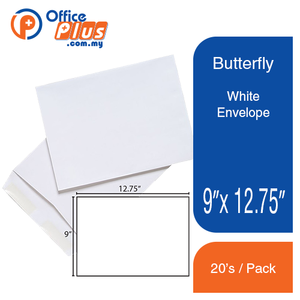 Butterfly White Envelope -9″x 12.75″- 20’s/Pack - OfficePlus