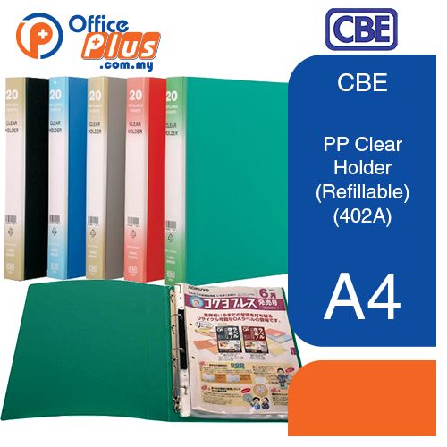 CBE PP Clear Holder (Refillable) - A4 (402A) - OfficePlus