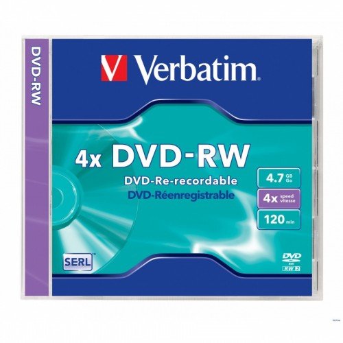 Verbatim DVD-RW 4X 4.7GB 120MIN With Case - OfficePlus