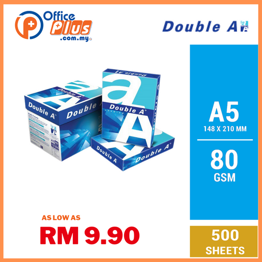 Double A A5 Copier Paper Everyday 80gsm (500 Sheets) - OfficePlus