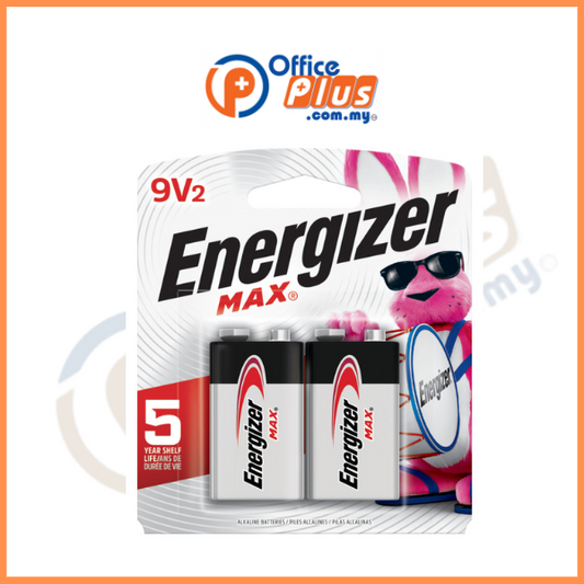 Energizer Alkaline Battery 9V (2pcs/pack) - OfficePlus