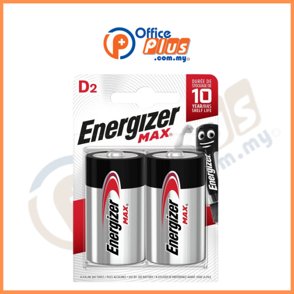 Energizer Max Alkaline Battery Size D - OfficePlus