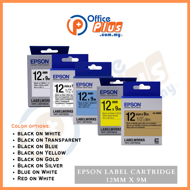 Epson Label Cartridge 12mm x 9m Label Cartridge - OfficePlus