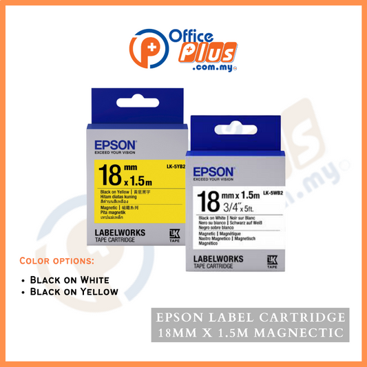 Epson Label Cartridge 18mm x 1.5m Magnetic - OfficePlus