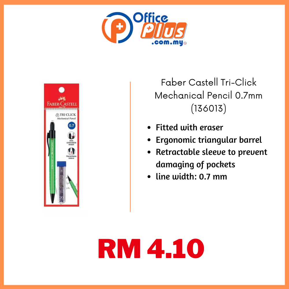 Faber-Castell Tri-Click Mechanical Pencil 0.5mm/0.7mm with Pencil Lead - OfficePlus
