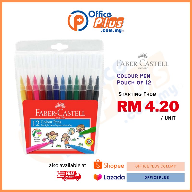 Faber-Castell Colour Pen Cardboardbox of 12 - OfficePlus