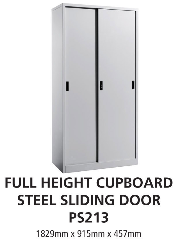 Full Height Cupboard Steel Sliding Door Office Filling Cabinet PS213 - OfficePlus