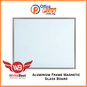 Glass Writing Board Aluminium Frame - OfficePlus
