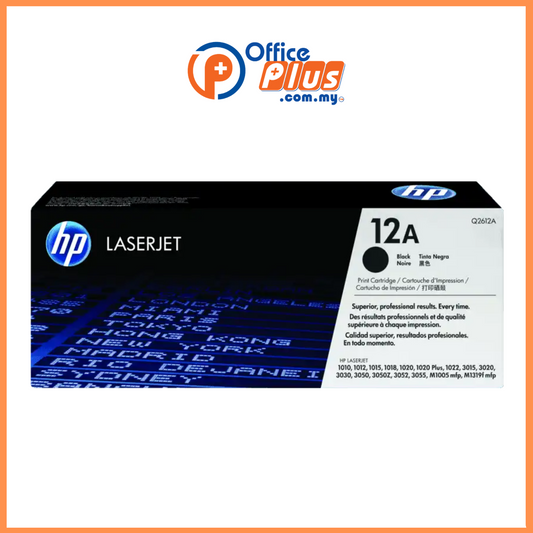 HP 12A Black Original LaserJet Toner Cartridge (Q2612A) - OfficePlus