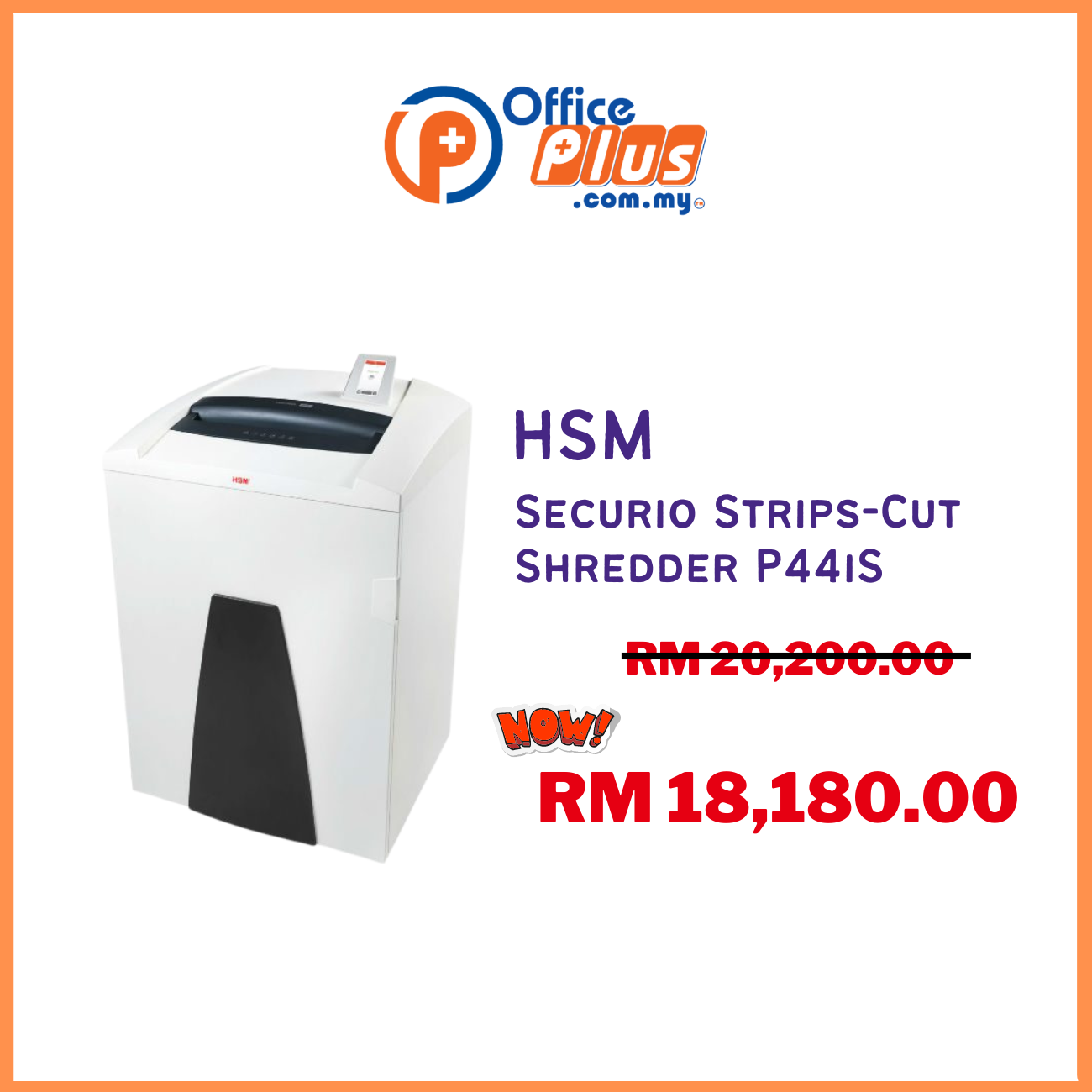 HSM Securio Strips-Cut Shredder P44iSS - OfficePlus