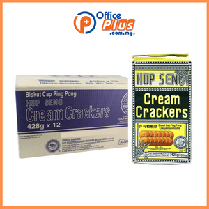 Hup Seng Cream Cracker Biscuits 428g x 12 Pack - OfficePlus
