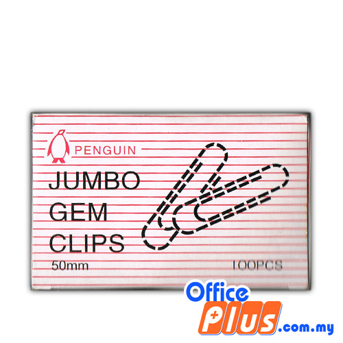 Penguin Jumbo Gem Clip 50mm - OfficePlus