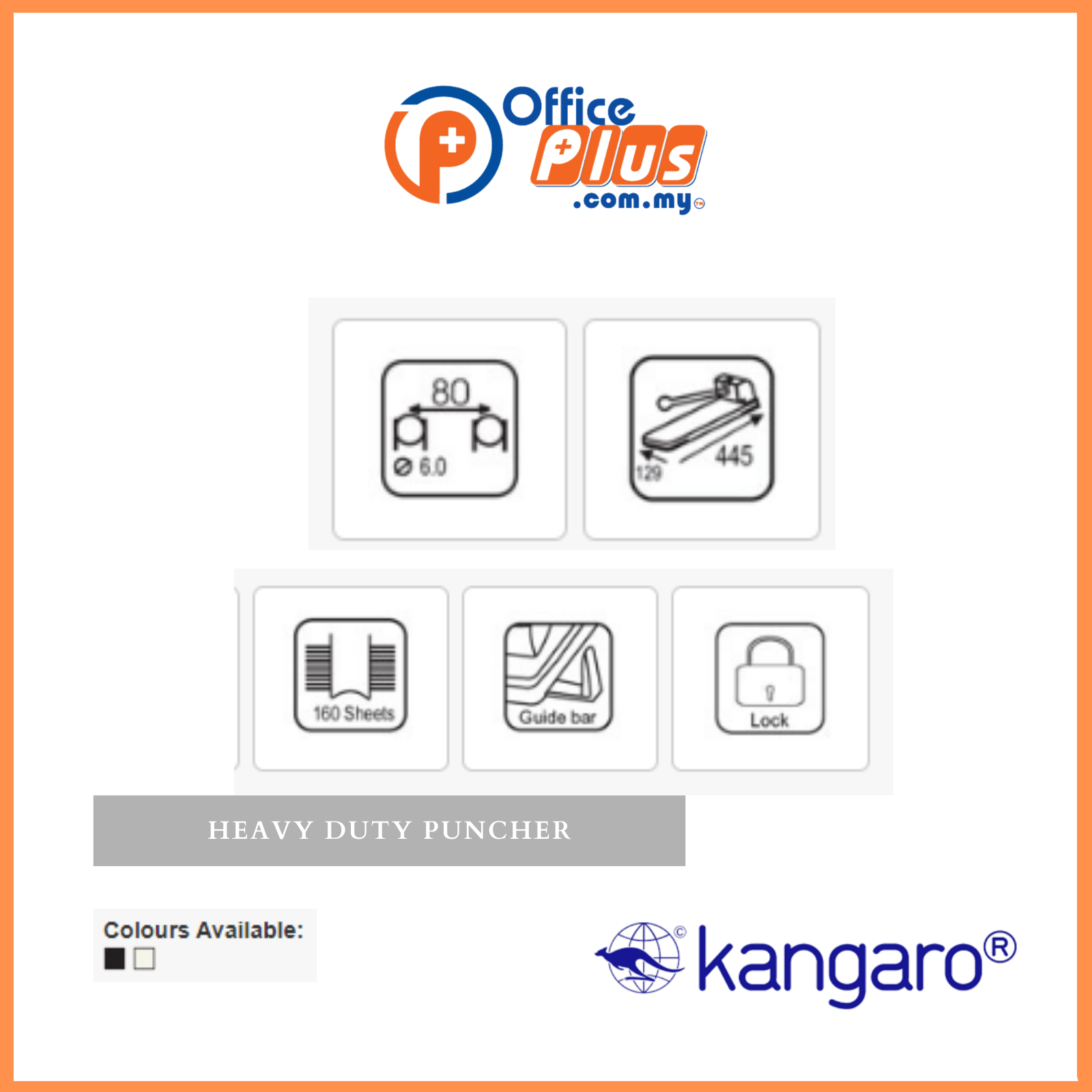 Kangaro HDP1620 Heavy Duty 2 Hole Puncher - OfficePlus