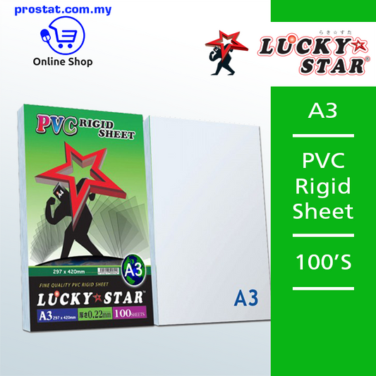 Lucky Star Gold A3 PVC Rigid Sheet 100'S - OfficePlus