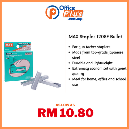 MAX Staples Bullet 1208F - 8mm Leg Length - OfficePlus