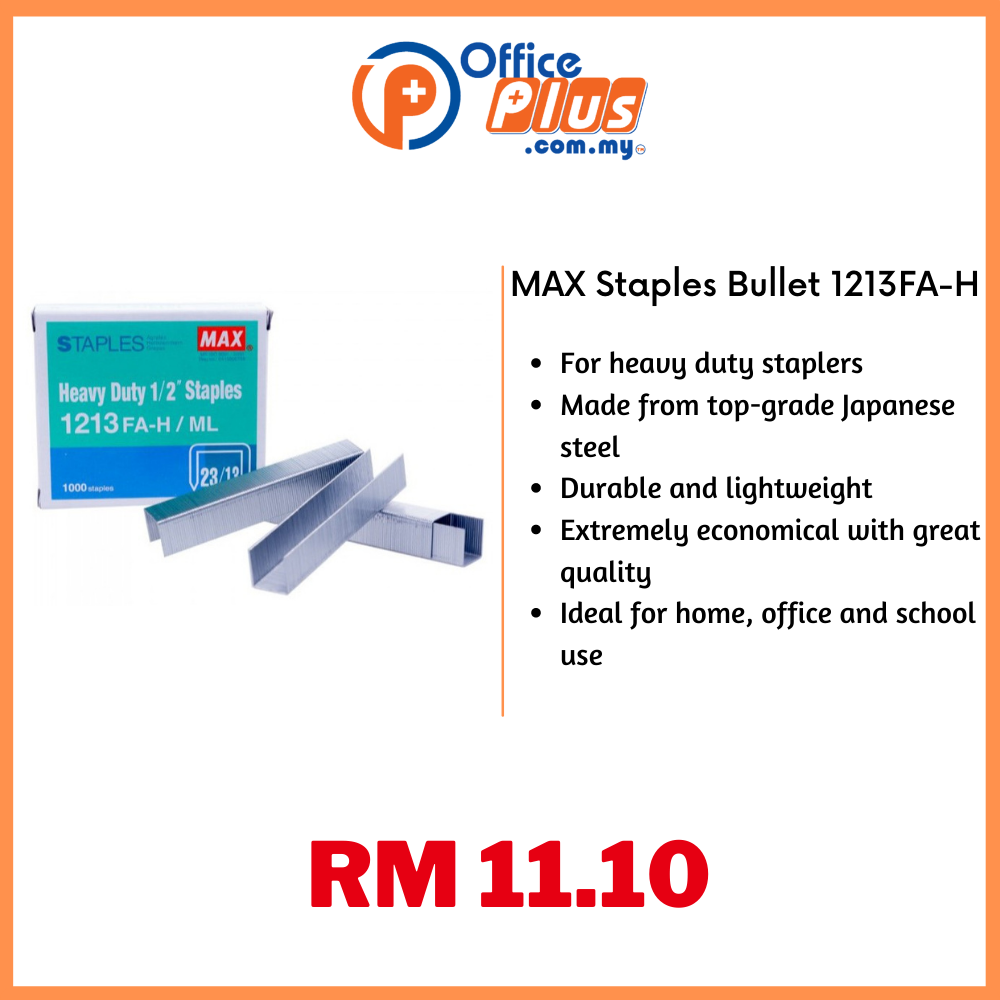 MAX Staples Bullet 1213FA-H - 1/2" - OfficePlus