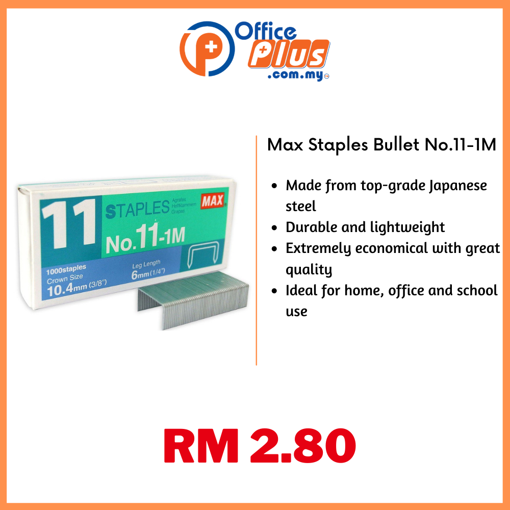 Max Staples Bullet No.11-1M - OfficePlus