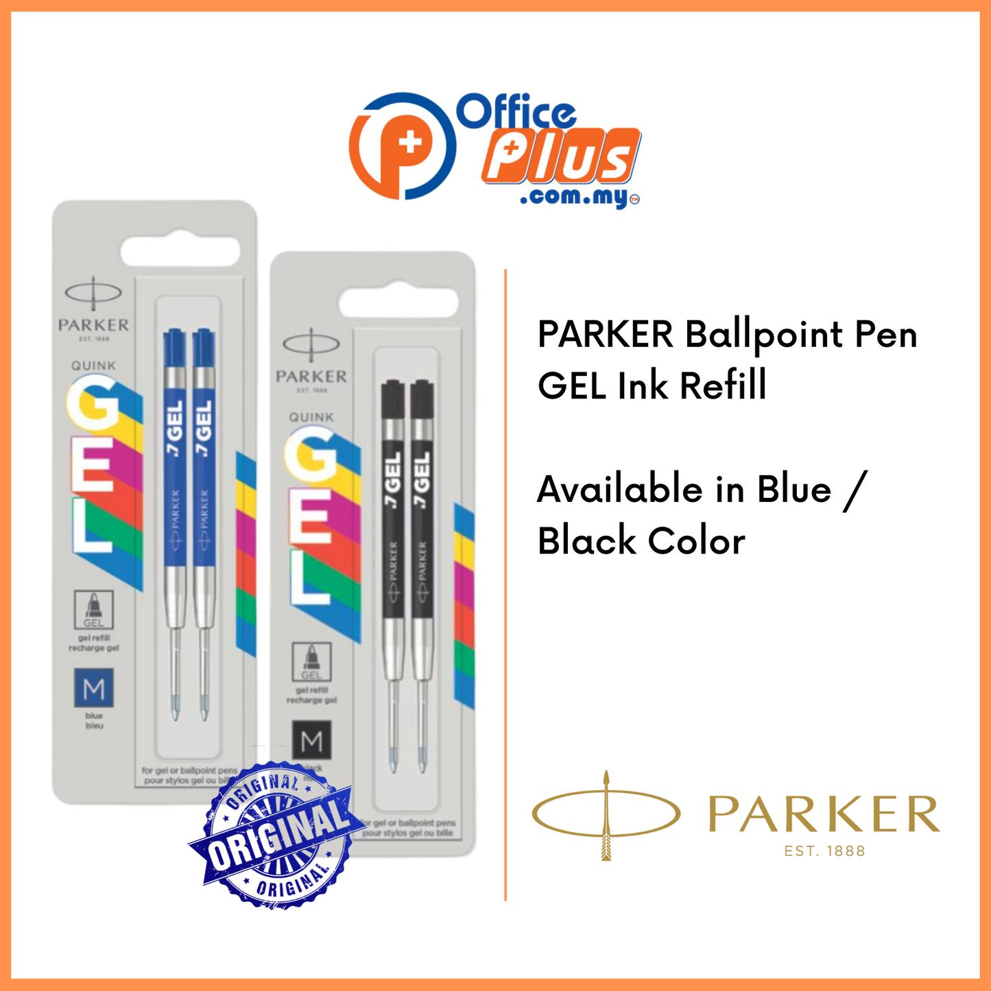 PARKER QUINK Flow Ballpoint Pen GEL Ink Refill Medium - OfficePlus
