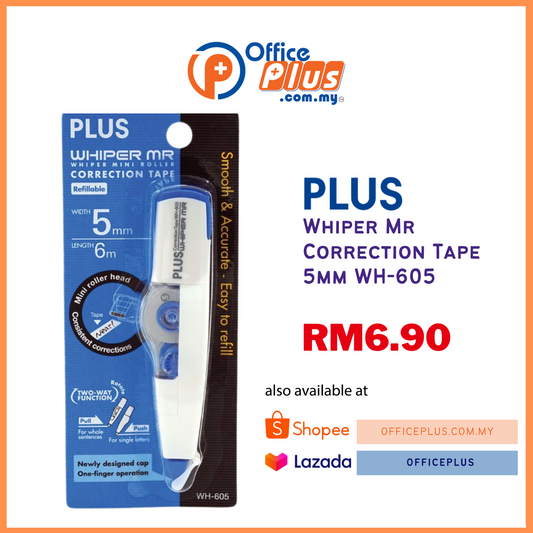 PLUS Whiper Mr Correction Tape 5mm WH-605 - OfficePlus