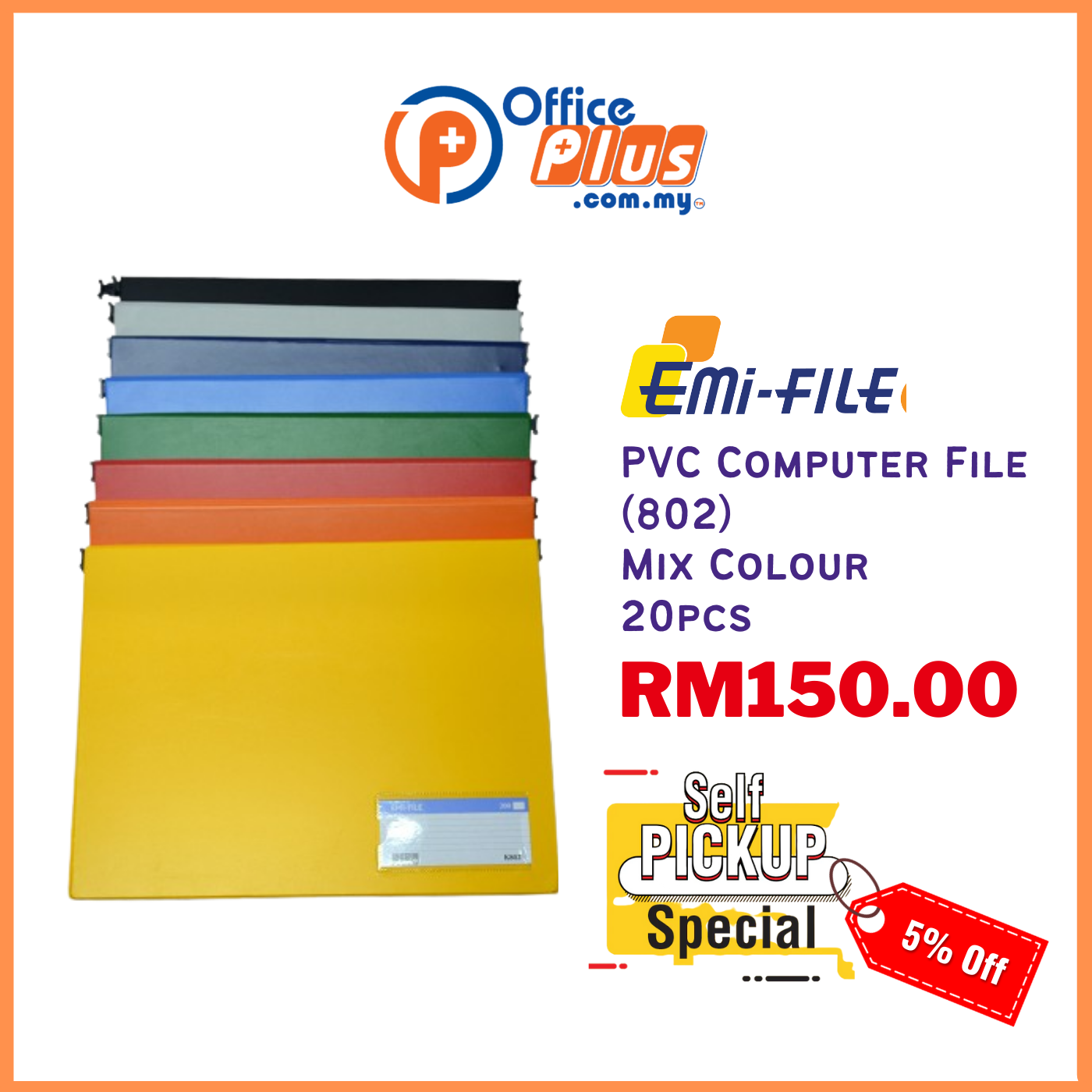 EMI PVC Computer Form File 11" x 15" (802) Mix Colour - OfficePlus